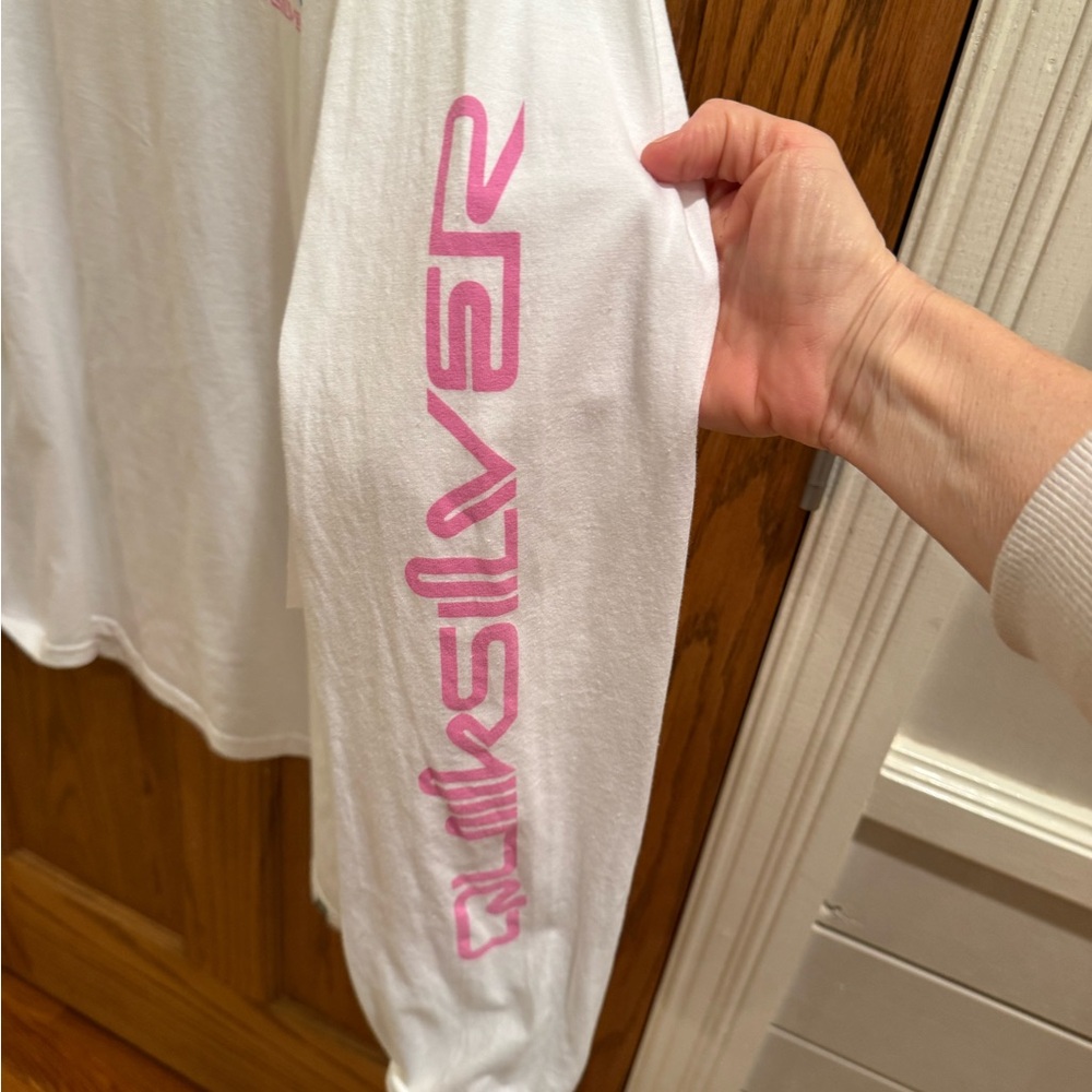 Quiksilver Men’s White Long Sleeve T-Shirt - Picture 4 of 5